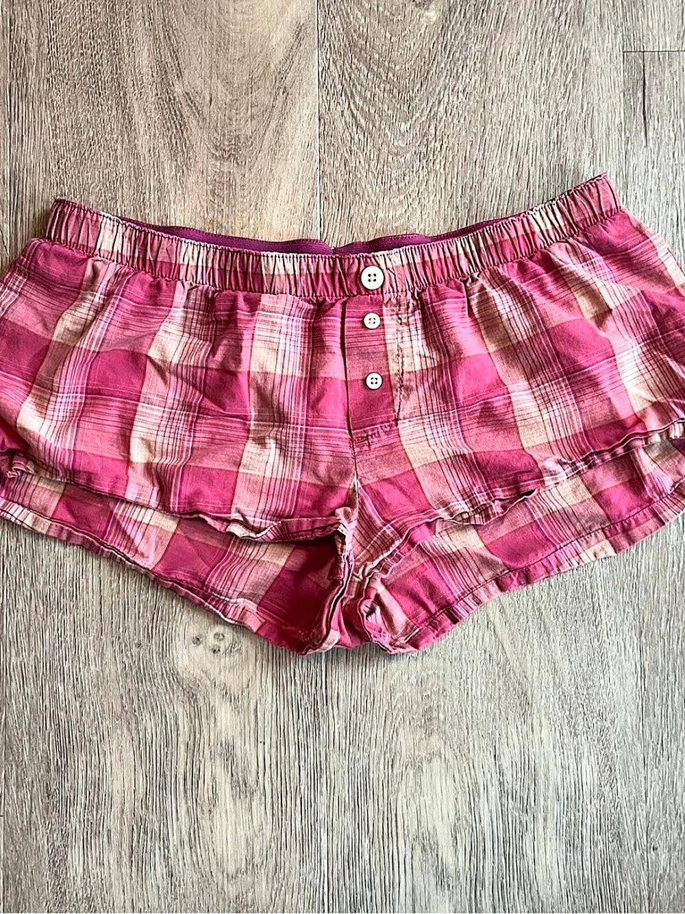 Xhilaration Pink & White Plaid Shorts